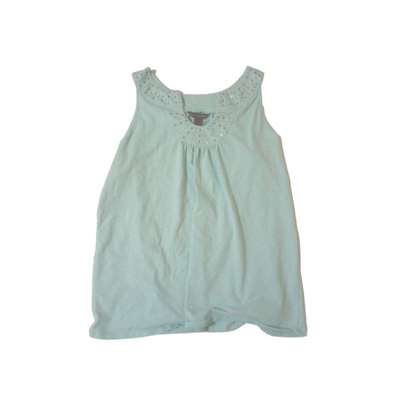 Bit & Bridle Women's Sz Large Tank Top Wide Strap Embellished Light Blue - Gems - Picture 2 of 8